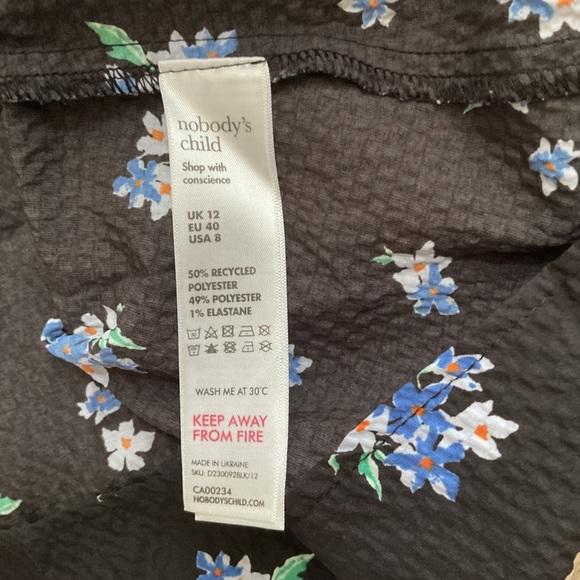 Nobody's Child Margot tie sleeve midi dress in ditsy blue floral size 8 - Picture 6 of 8